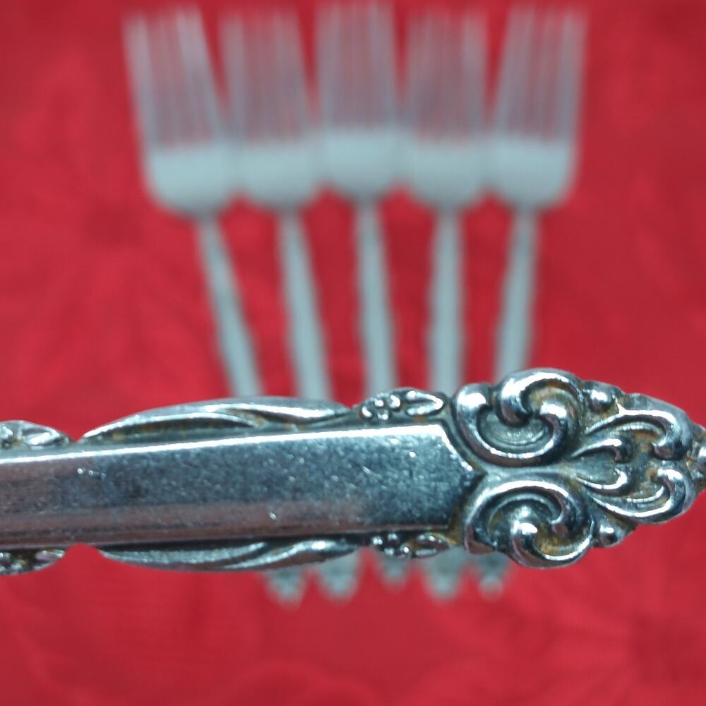 6X DF EKCO Eterna Mary Ellen Dinner Forks Japan Stainless Steel Flatware MCM